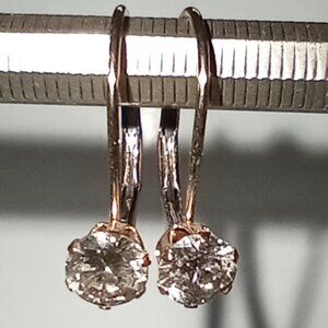 10Kt Yellow Gold 1/2-Carat Champagne Diamond Leverback Drop Earrings